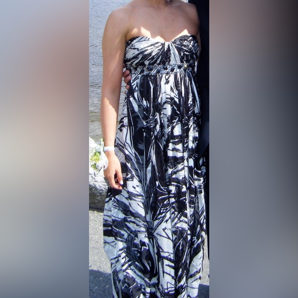 BCBGMaxAzria Black and White Prom Dress